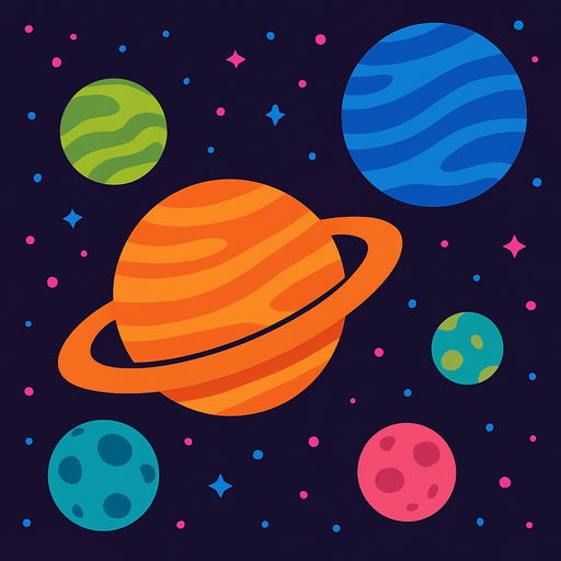 Image with planets in background.
In-Game asset.  2d.  High contrast.  No shadows
