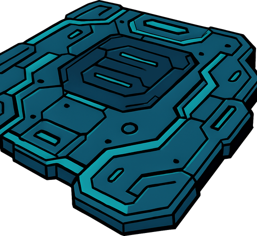 futuristic robotic ground.
In-Game asset.  2d.  High contrast.  No shadows