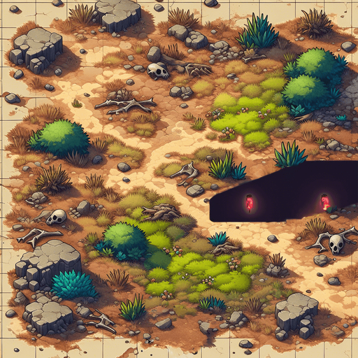 Changed to a mine cave with a faint red glow