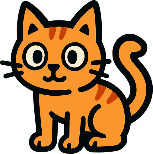 Cat.
In-Game asset.  2d.  High contrast.  No shadows