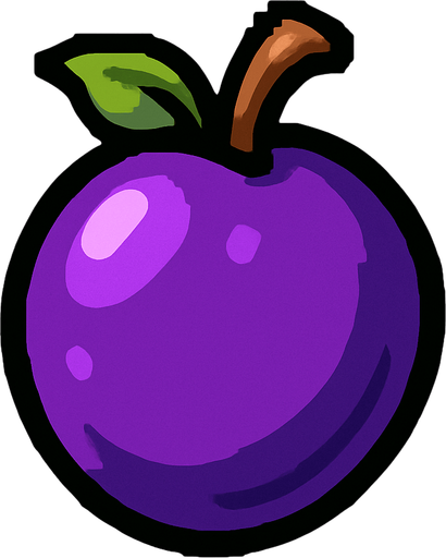 One single grape.
In-Game asset.  2d.  High contrast.  No shadows