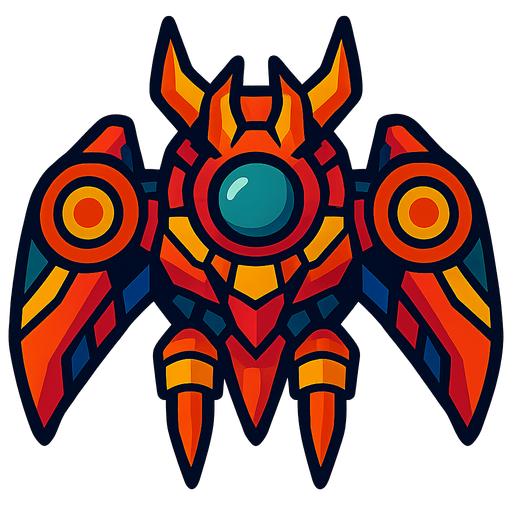 boss spaceship.
In-Game asset.  2d.  High contrast.  No shadows