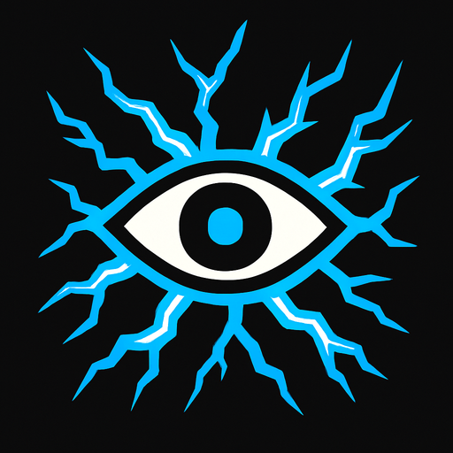 Electricity with eye.
In-Game asset.  2d.  High contrast.  No shadows