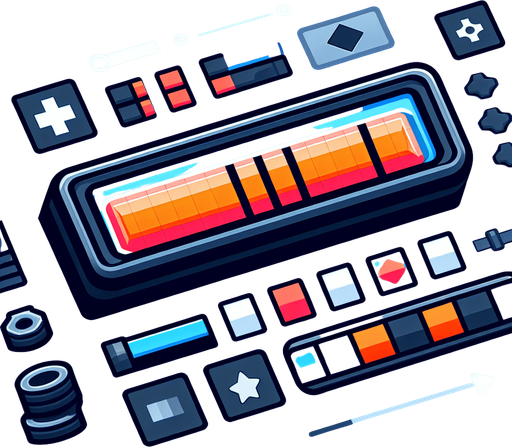 Hp_bar.
Single Game Texture.  In-Game asset.  2d.  Blank background.  High contrast.  No shadows