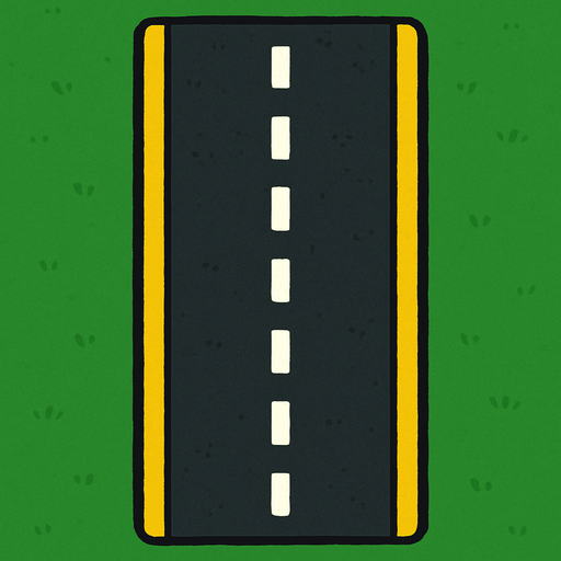 Make a road.
In-Game asset.  2d.  High contrast.  No shadows