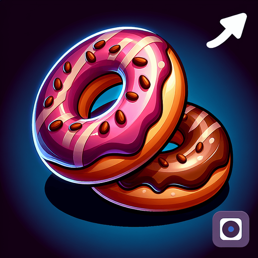 donut cartoon 2d, blank background.
Single Game Texture.  In-Game asset.  2d.  Blank background.  High contrast.  No shadows