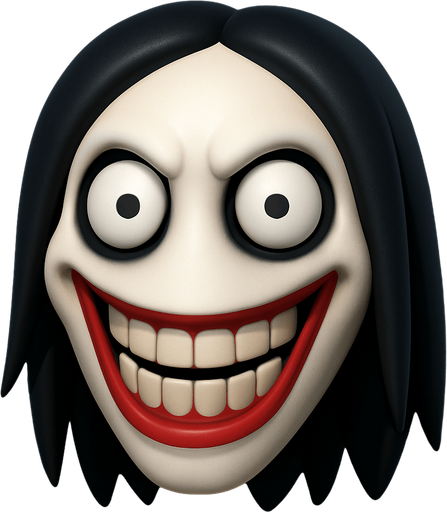 3D jeff the killer Scary face meme.
In-Game asset.  3D.  High contrast.  No shadows