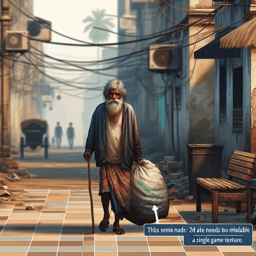 Бомж идёт.
Single Game Texture. In-Game asset. 2d. Blank background. High contrast. No shadows.