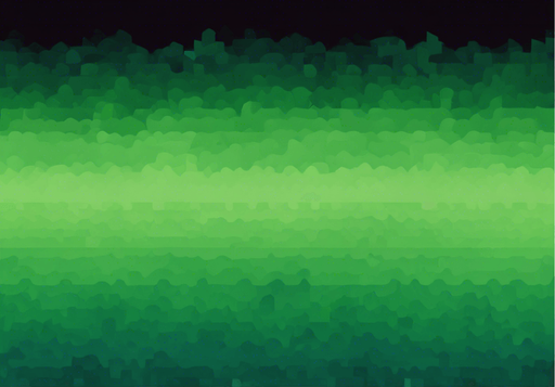 A pixel art gradient from black to grassy green. Mostly green rectangle.
