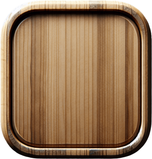 flat sqare button with blank space for the text , made of wood, with a very thin stone slightly rounded trim. --ar 3:1