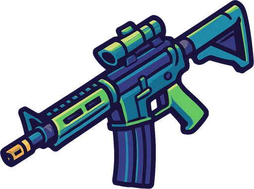rifle.
In-Game asset.  2d.  High contrast.  No shadows