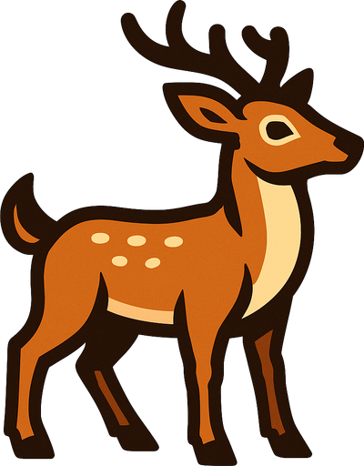 Deer.
In-Game asset.  2d.  High contrast.  No shadows