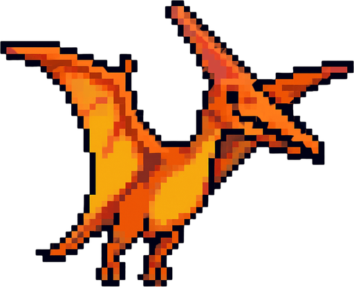 Pteranodon pixel.
In-Game asset.  2d.  High contrast.  No shadows