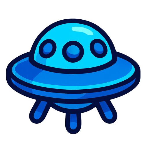 mavi ufo.
In-Game asset.  2d.  High contrast.  No shadows
