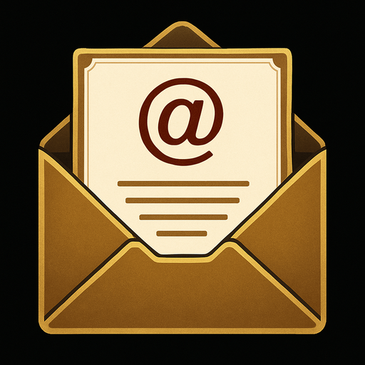 Carta de email elegante.
In-Game asset.  2d.  High contrast.  No shadows