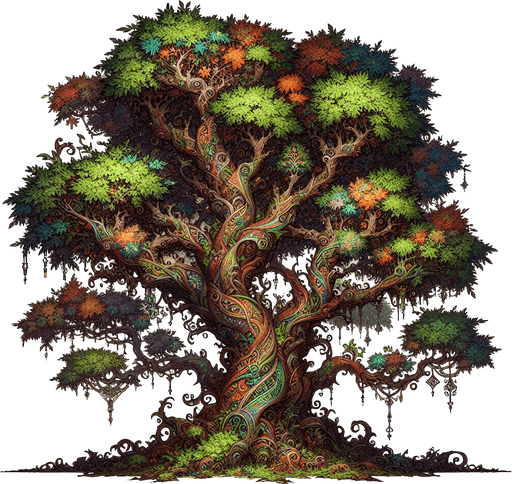 improve_tree_upgrde.
Single Game Texture.  In-Game asset.  2d.  Blank background.  High contrast.  No shadows