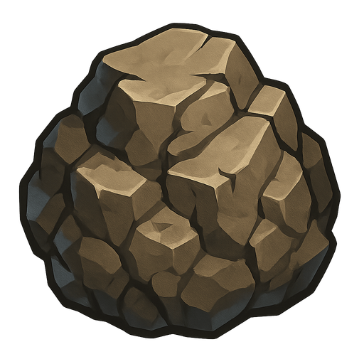 Rocky rock.
Single Game Texture.  In-Game asset.  2d.  Blank background.  High contrast.  No shadows