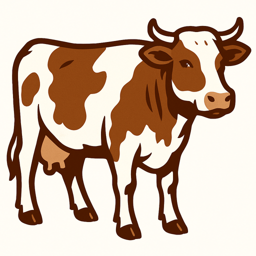 inek kahverengi beyaz..
In-Game asset.  2d.  High contrast.  No shadows