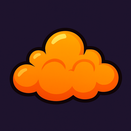 cloud orange.
In-Game asset.  2d.  High contrast.  No shadows
