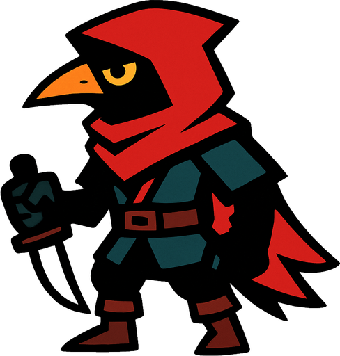 2d assassin bird.
In-Game asset.  2d.  High contrast.  No shadows