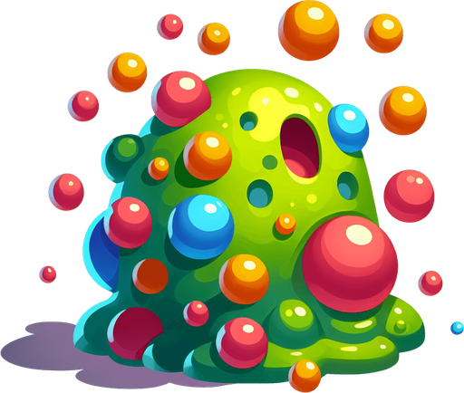 alive 
slime.
Single Game Texture.  In-Game asset.  2d.  Blank background.  High contrast.  No shadows
