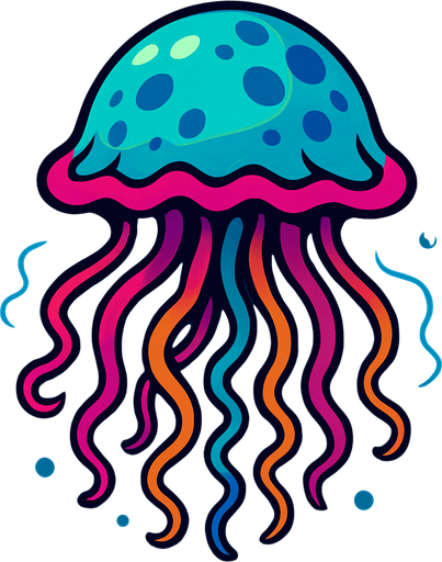 Medusa de mar.
In-Game asset.  2d.  High contrast.  No shadows