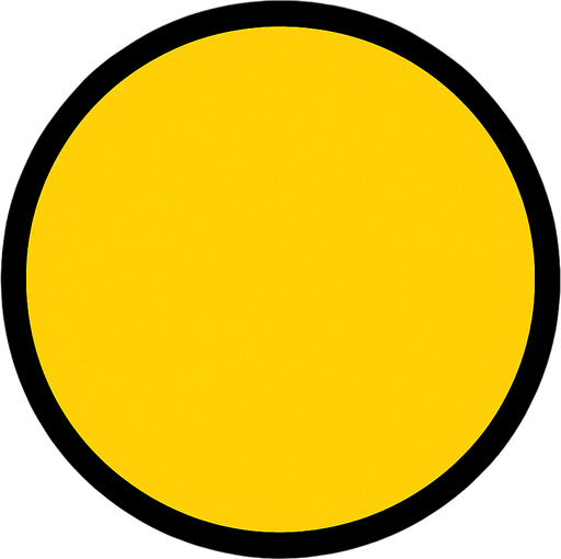 yellow circle button.
In-Game asset.  2d.  High contrast.  No shadows