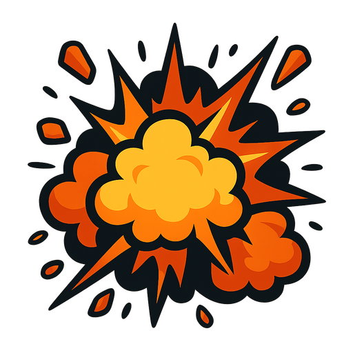 explosion 💥.
In-Game asset.  2d.  High contrast.  No shadows
