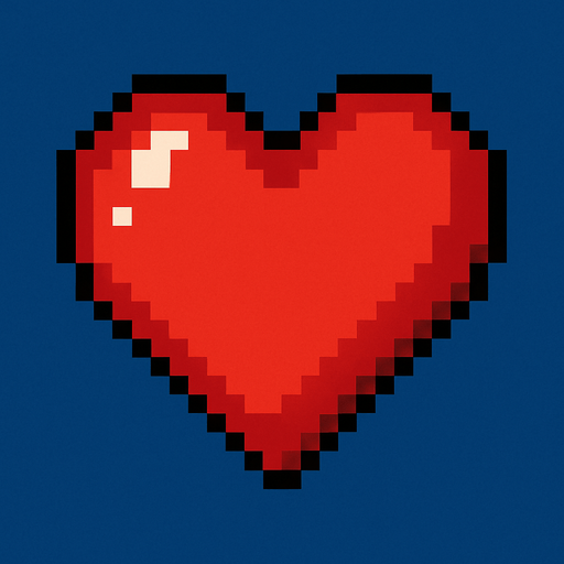 Make a good pixel 2d heart. Look s cool.
In-Game asset.  2d.  High contrast.  No shadows
