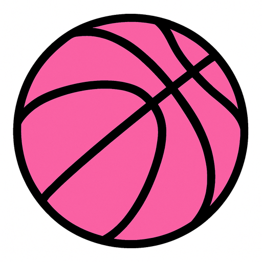 A pink Basketball.
In-Game asset.  2d.  High contrast.  No shadows