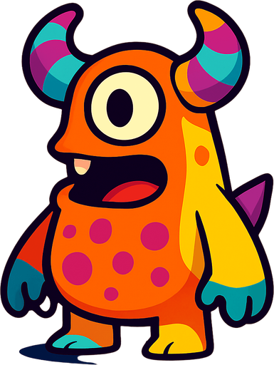 Garip bir oyun karakteri 3d pixar tarzı.
In-Game asset.  2d.  High contrast.  No shadows