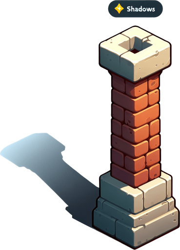 A chimney, cartoon 2d, side view Single Game Texture. In-Game asset. 2d. Blank background. High contrast. No shadows.