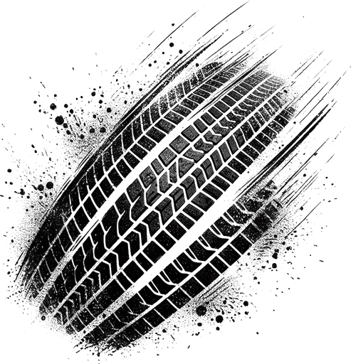 шины на асфальте после торможения для игры.
Single Game Texture. In-Game asset. 2d. Blank background. High contrast. No shadows.