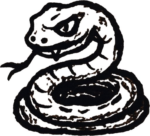 Design a rectangular card that looks like it's from an old card game, with a faded parchment-style background in a dull orange-brown color and a dark border. At the top of the card, display the word "ADDER" in bold, uppercase letters. In the top-left corner, include a dark gray snake head silhouette symbol. In the top-right corner, place two dark red blood drop icons. In the center of the card, draw a coiled snake with a threatening expression, hand-drawn style, with rough and slightly uneven lines. The snake should have a forked tongue sticking out and a sinister look in its eyes. In the bottom-left corner, add a black paw print icon with the number "1" next to it. In the bottom-right corner, include a heart-like icon also with the number "1" beside it. The overall atmosphere of the card should be dark, eerie, and mystical, with an old, handmade aesthetic..
In-Game asset.  2d.  High contrast.  No shadows