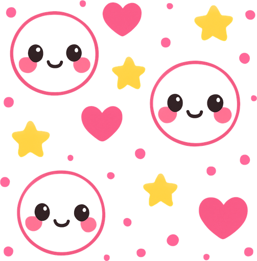 fond mignon kawaii rose.
In-Game asset.  2d.  High contrast.  No shadows