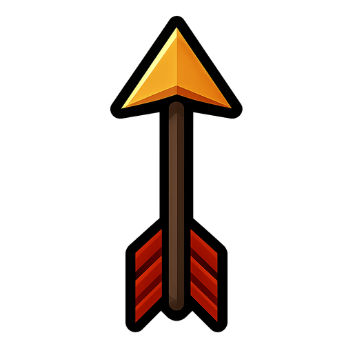 Arrow.
In-Game asset.  2d.  High contrast.  No shadows. Topdown