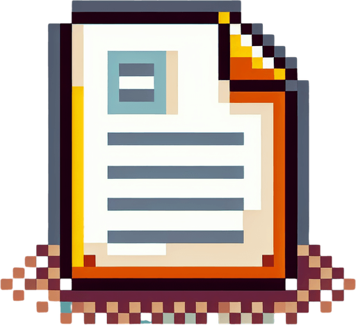notepad word document file icon. pixelated. 8 bit..
Single Game Texture. In-Game asset. 2d. Blank background. High contrast. No shadows.