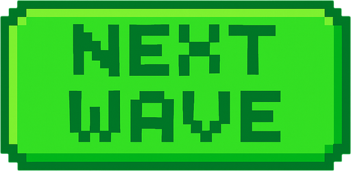 botón con el texto 'next wave' pixel art. que tenga el color verde
In-Game asset.  2d.  High contrast.  No shadows