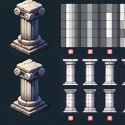 pillartop mg.
Single Game Texture.  In-Game asset.  2d.  Blank background.  High contrast.  No shadows