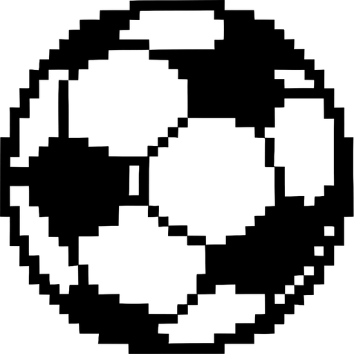 pixerlart soccer ball.
In-Game asset.  2d.  High contrast.  No shadows