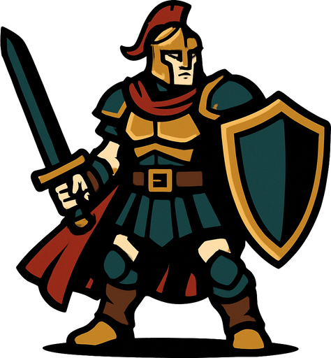Warrior.
In-Game asset.  2d.  High contrast.  No shadows