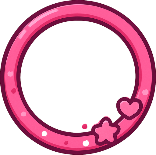 Cerceau de couleur rose mignon.
In-Game asset.  2d.  High contrast.  No shadows