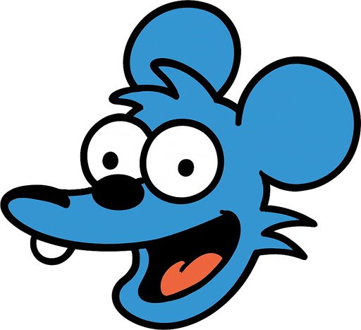 Itchy's head.
In-Game asset.  2d.  High contrast.  No shadows. Simpsons