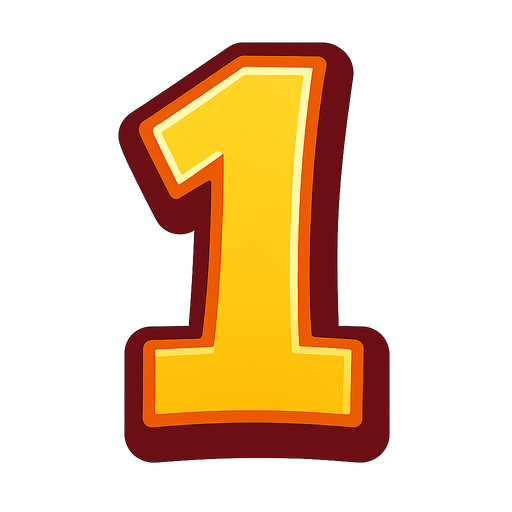 the number 1.
In-Game asset.  2d.  High contrast.  No shadows