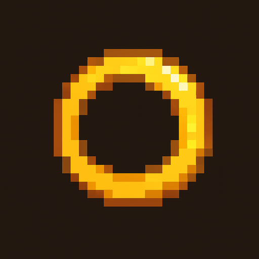 pixel gold ring for 2d game.
In-Game asset.  2d.  High contrast.  No shadows