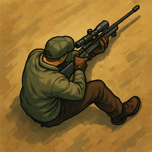 Sniper man from top view