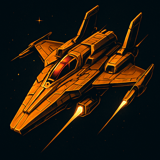 Fancy spaceship image.
In-Game asset.  2d.  High contrast