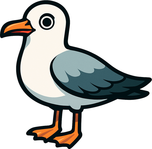 Martı.
In-Game asset.  2d.  High contrast.  No shadows