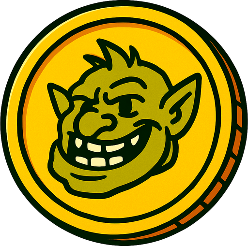 Troll coin.
In-Game asset.  2d.  High contrast.  No shadows