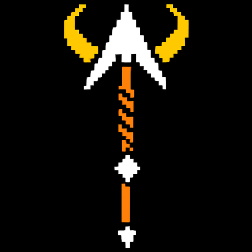 Undertale asgore spear.
In-Game asset.  2d.  High contrast.  No shadows